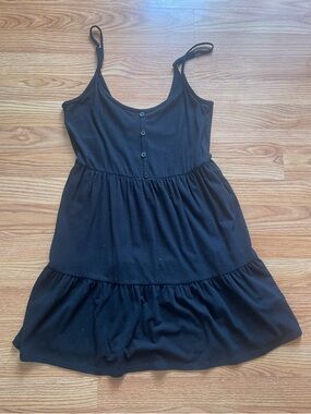 wild fable Black Tiered Spaghetti-Strap Dress